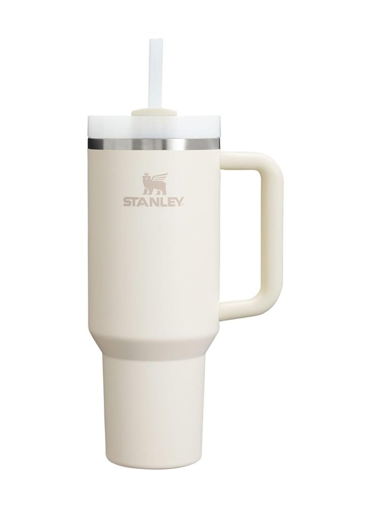 STANLEY Quencher H2.0 FlowState Stainless Steel Vacuum Insulated Tumbler 1.18L with Lid and Straw (Beige)