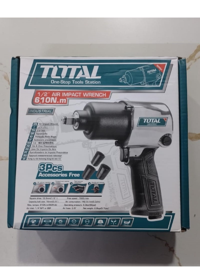 Super Total Air Impact Wrench Twin Hammer – 1/2