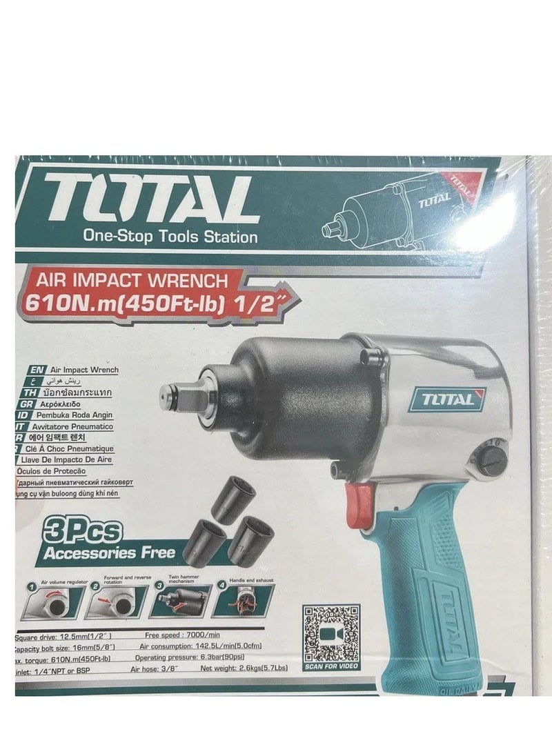 Super Total Air Impact Wrench Twin Hammer – 1/2