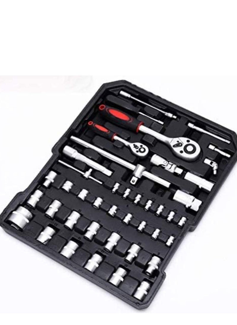 187 Pieces Hand Tool Set with Trolley Bag Professional Automobile Tools for Repairs and Workshops Handymen Mechanics Construction Workers and Home Use Socket Spanner Ratchet Torque Wrench Tools Kit