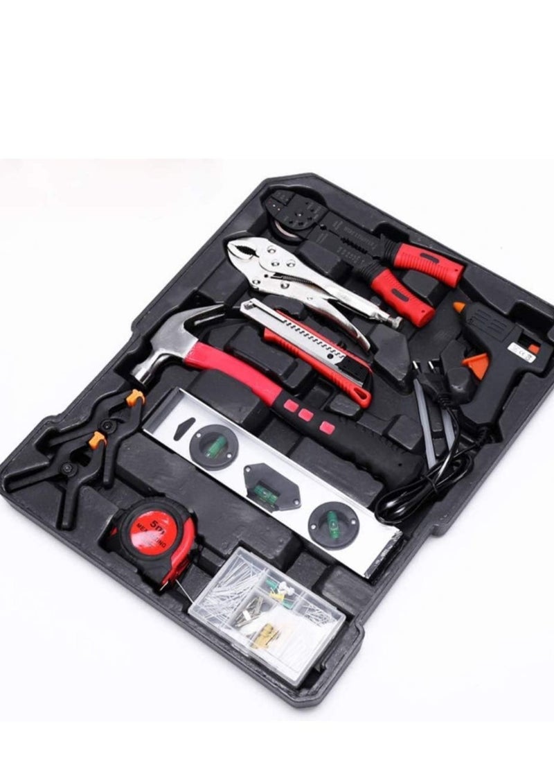 187 Pieces Hand Tool Set with Trolley Bag Professional Automobile Tools for Repairs and Workshops Handymen Mechanics Construction Workers and Home Use Socket Spanner Ratchet Torque Wrench Tools Kit