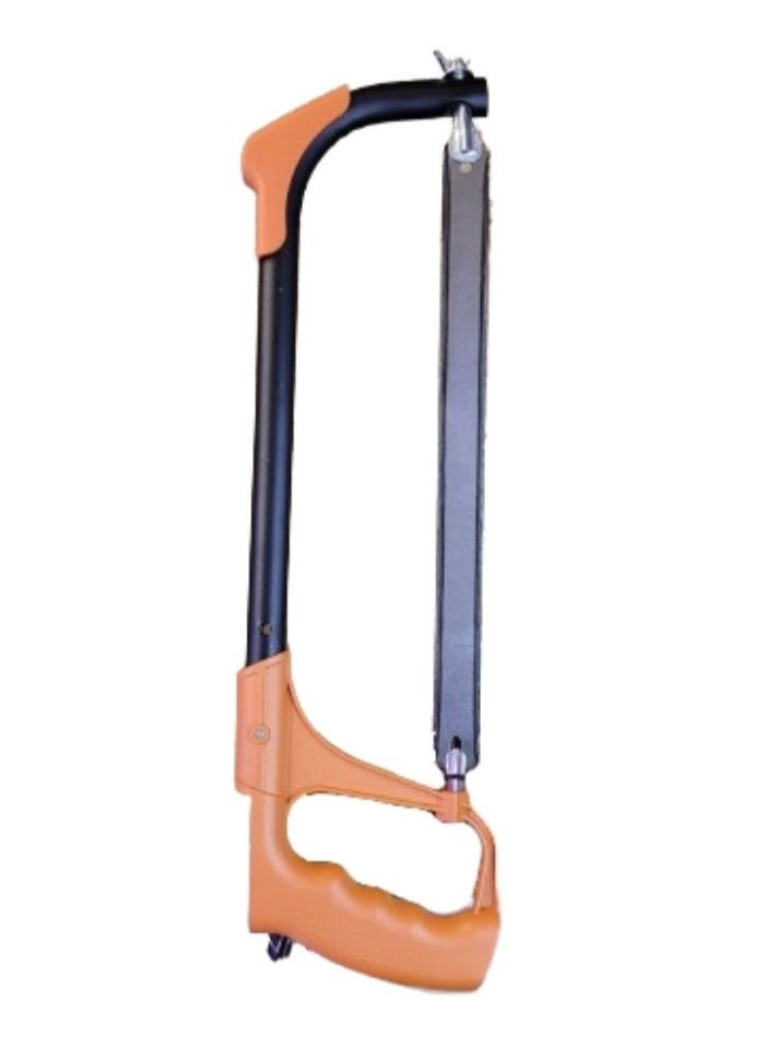 Adjustable Frame Hacksaw - Heavy Duty Hand Saw with 12-Inch Replaceable Blade, Ergonomic Handle.