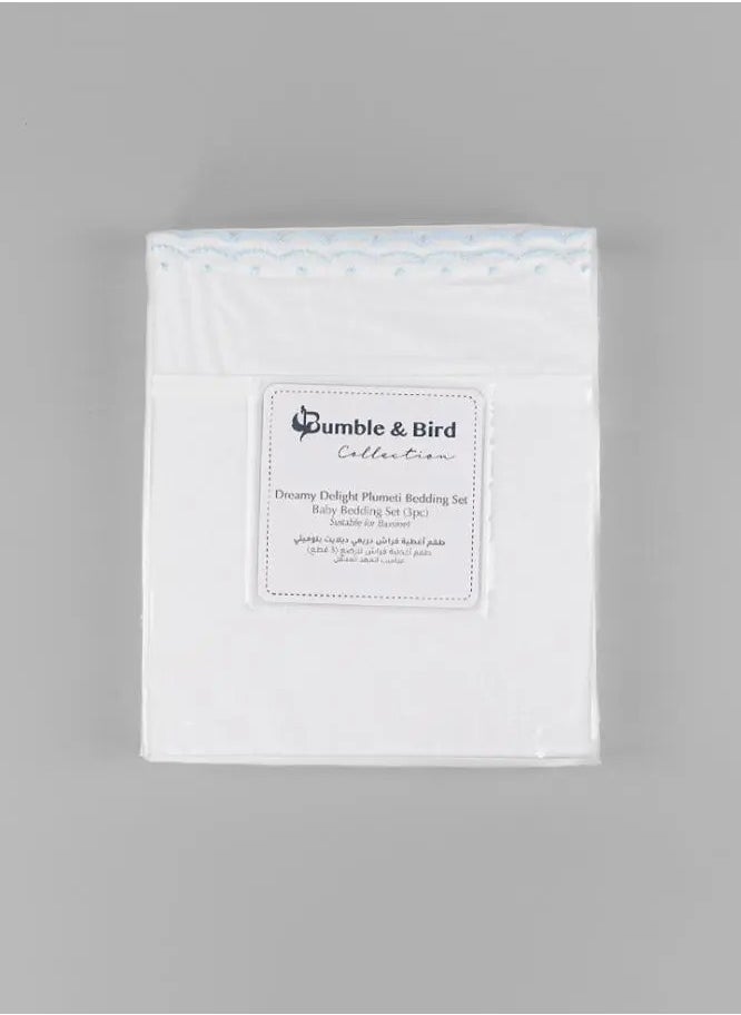 Bumble & Bird - Plumeti Baby Bedding Set For Moses Basket - 3pcs - Blue