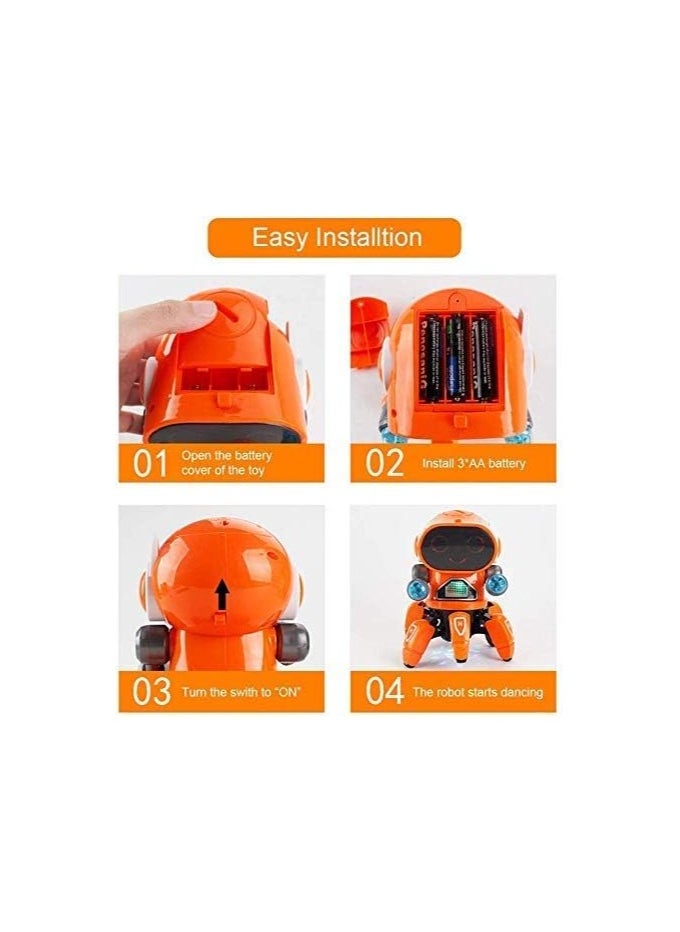 SGT-Bot Robot Pioneer Colorful Lights and Music All Direction Movement Dancing Robot Toys for Boys and Girls (ORANGE)