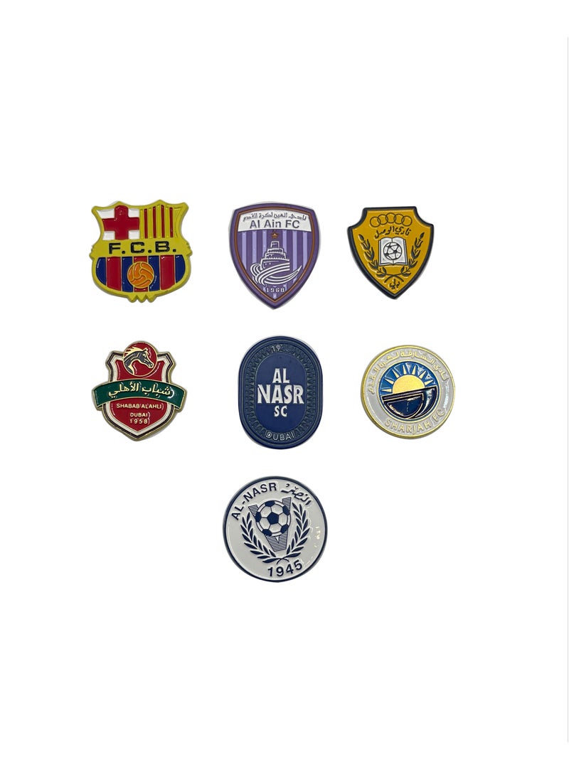 kipfy Football Stickers, Pack of 7 Football Sticker Set, Waterproof Football Club Logo Stickers, Graffiti Stickers, Vinyl Sticker for Laptop, Skateboard, Suitcase, Helmet, Car, Bicycle, Mobile Phone Car