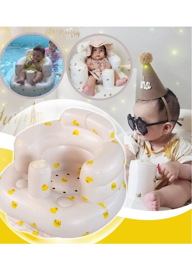 Inflatable Baby Seat, Baby Floor Seats for Babies 3-36 Months, Sit Up Chair with Built-in Air Pump, Portable Infants Back Support Seater, Sit Me Up Seat for Home, Travel