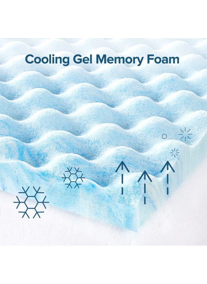 1.5 Inch Swirl Gel Cooling Memory Foam Mattress Topper Cooling Airflow Design Certipur Us Certified King