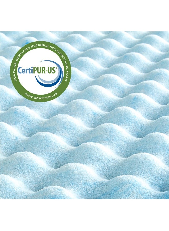 1.5 Inch Swirl Gel Cooling Memory Foam Mattress Topper Cooling Airflow Design Certipur Us Certified King