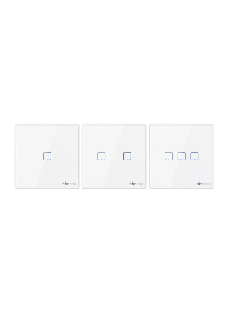 Smart Wall Switch T2EU2C-RF 433MHz Wireless Stick-on 2 Gang 433MHz RF Frequency White