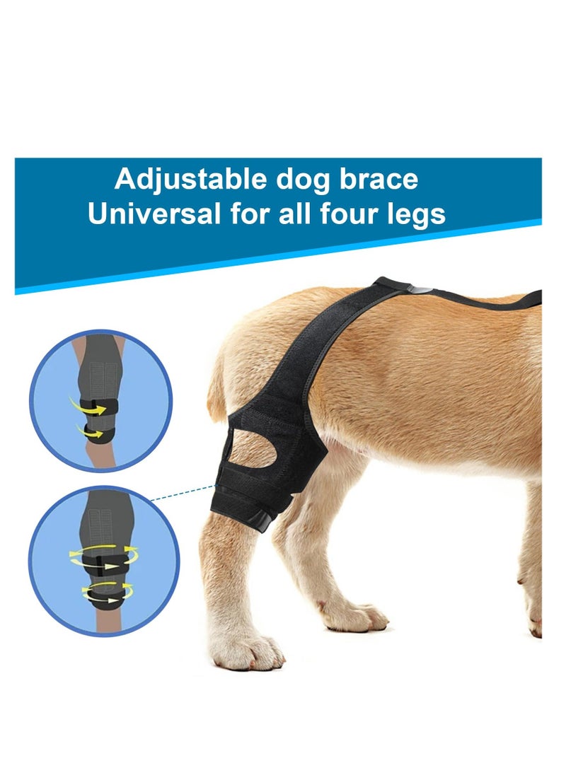 Dog Knee Brace, Dog ACL Brace Hind Leg Hip Rear Legs Support Brace for Torn ACL Hind Leg, Adjustable Dog Brace, Reduces Pain and Inflammation with Side Stabilizers Dog Leg Brace (Large)