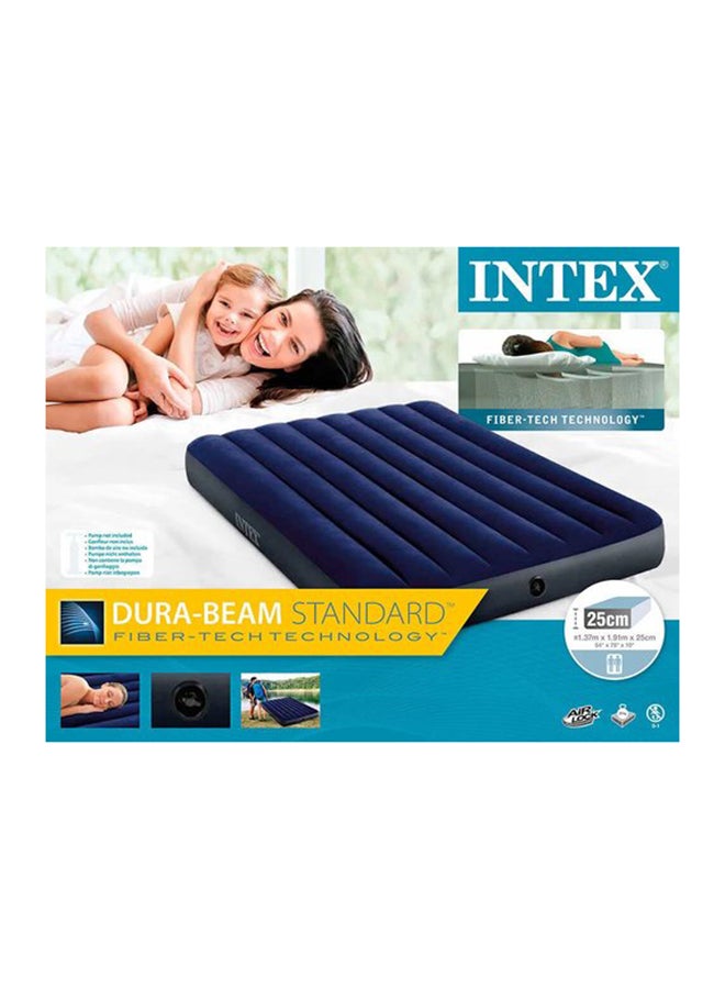 Dura Beam Series Classic Downy Inflatable Airbed Combination Navy Blue/Black 137x191x25cm