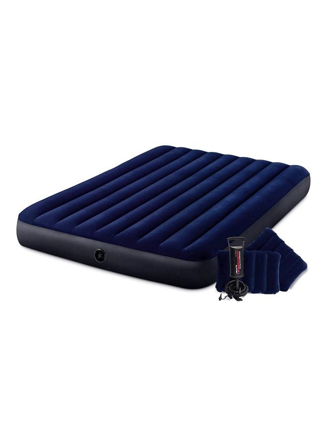 Dura Beam Series Classic Downy Inflatable Airbed Combination Navy Blue/Black 137x191x25cm