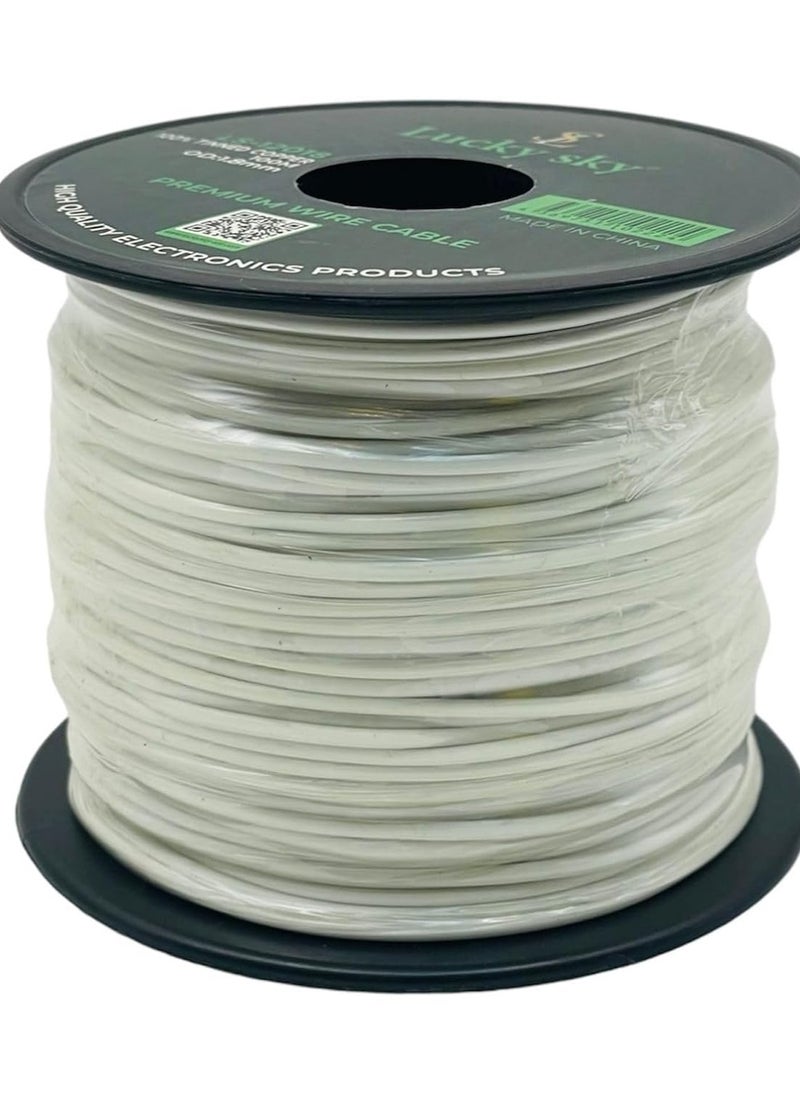 Lucky Sky 20awg Wire Flexible Silicone Tinned Copper Wires Silicone Rubber Insulated 7 Black Red Yellow Green Blue White GRAY 100M 328ft OD:-1.8mm 300V Stranded Hook up Wire (WHITE)