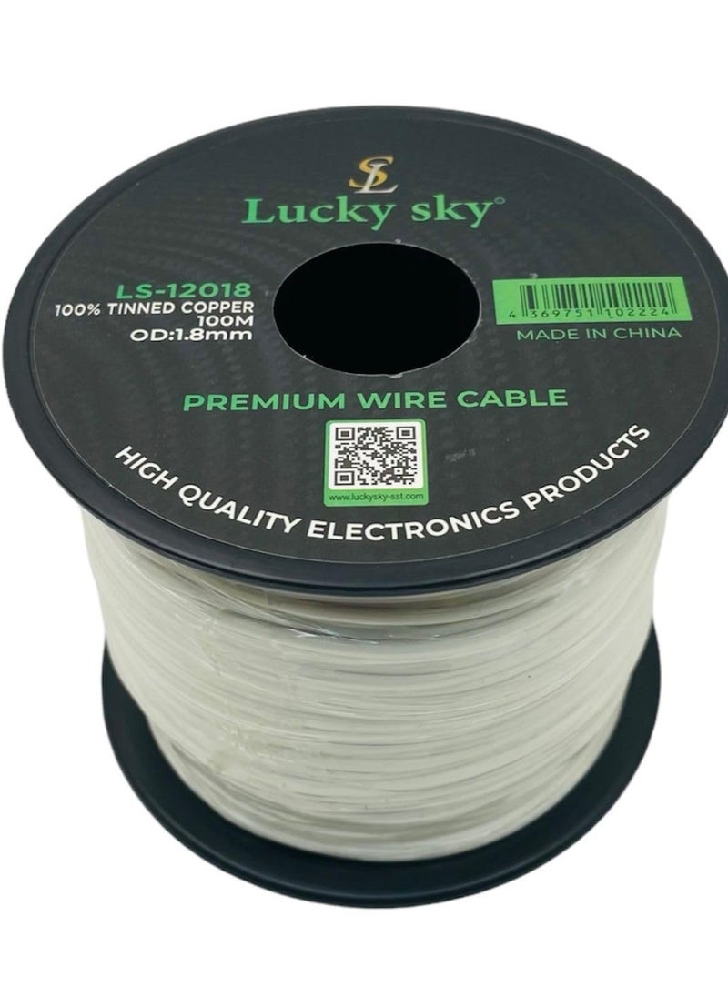 Lucky Sky 20awg Wire Flexible Silicone Tinned Copper Wires Silicone Rubber Insulated 7 Black Red Yellow Green Blue White GRAY 100M 328ft OD:-1.8mm 300V Stranded Hook up Wire (WHITE)
