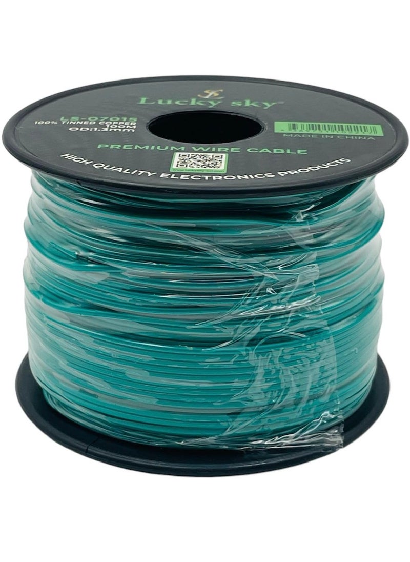 Lucky Sky 20awg Wire Flexible Silicone Tinned Copper Wires Silicone Rubber Insulated 7 Black Red Yellow Green Blue White GRAY 100M 328ft OD:-1.8mm 300V Stranded Hook up Wire (GREEN)
