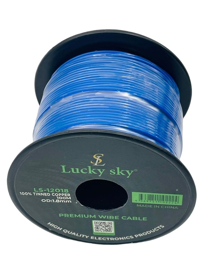 Lucky Sky 20awg Wire Flexible Silicone Tinned Copper Wires Silicone Rubber Insulated 7 Black Red Yellow Green Blue White GRAY 100M 328ft OD:-1.8mm 300V Stranded Hook up Wire (BLUE)