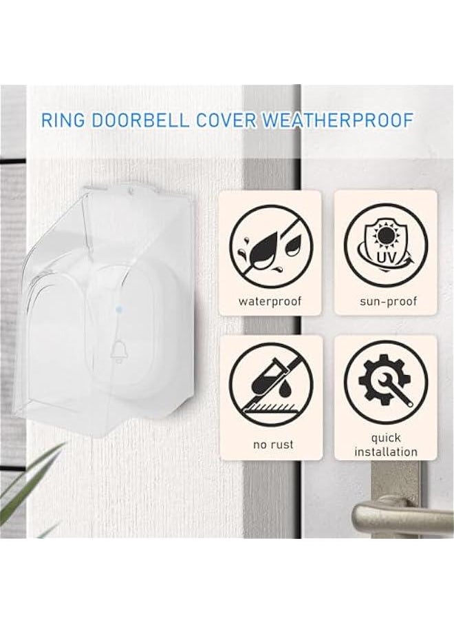 Plastic Doorbell Rain Cover, Transparent RainproofDoorbell Cover for Protective, Doorbell Watertight Splashproof Box(Doorbell not Included) for Protective doorbell