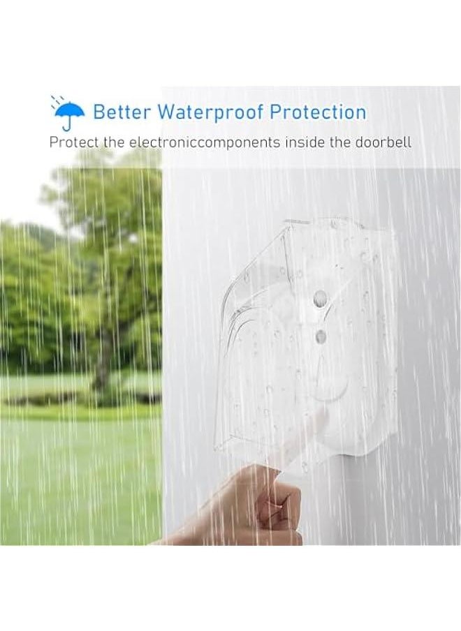 Plastic Doorbell Rain Cover, Transparent RainproofDoorbell Cover for Protective, Doorbell Watertight Splashproof Box(Doorbell not Included) for Protective doorbell