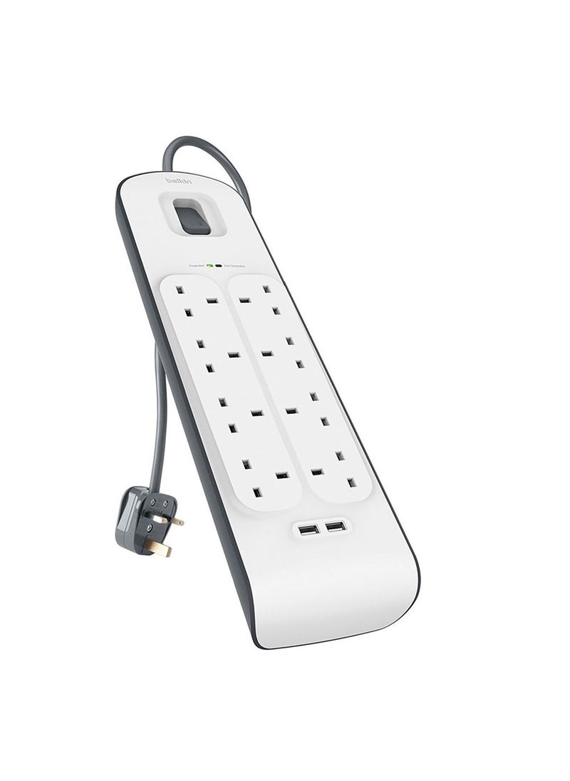 Belkin 8-Socket Surge Protector Extension Cord W/USB Port (2 m)