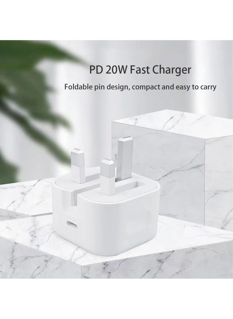 iPhone 20W Fast Charger | USB C Wall Fast Charger Compatible with iPhone 15/14/14 Pro/14 Pro Max/13/12/SE2020/11/XR/XS Max/X/iPad