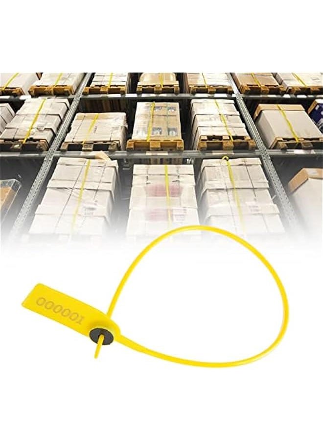 100pcs Cable Zip Ties Heavy Duty , Yellow Package Transportation Truck Plastic Security sealing 40cm Label Cable Ties with Number for Indoor and Outdoor , Premium Plastic Wire Ties