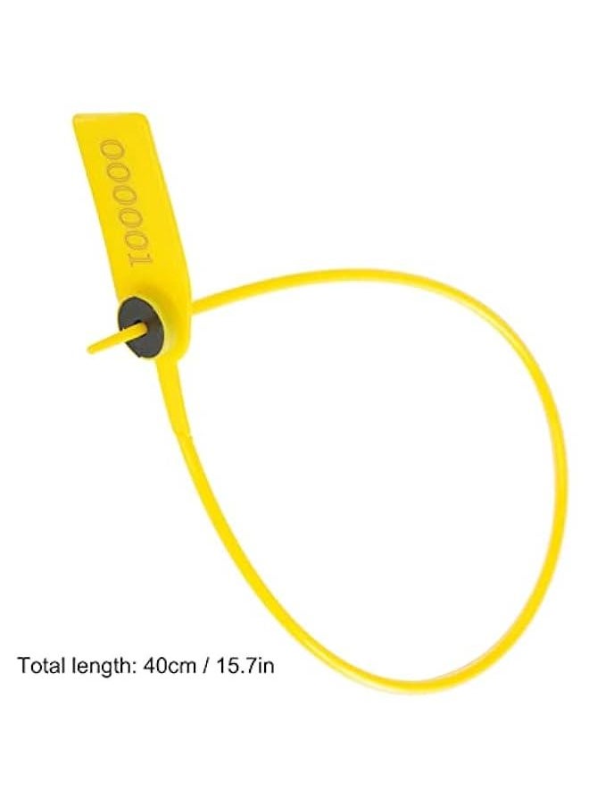 100pcs Cable Zip Ties Heavy Duty , Yellow Package Transportation Truck Plastic Security sealing 40cm Label Cable Ties with Number for Indoor and Outdoor , Premium Plastic Wire Ties