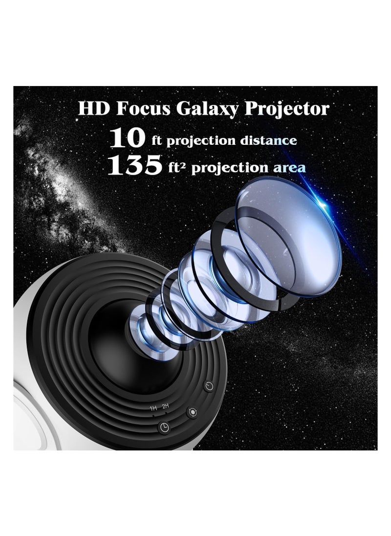 Star Projector,Planetarium Projector Galaxy for Bedroom,360 Degree Rotation Night Light with 4K Replaceable 12 Discs Large Projection Area Sky Kids Adults Gifts, White