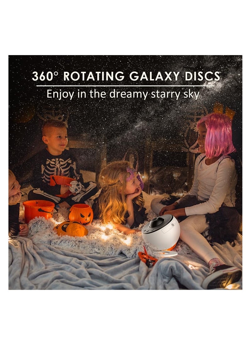 Star Projector,Planetarium Projector Galaxy for Bedroom,360 Degree Rotation Night Light with 4K Replaceable 12 Discs Large Projection Area Sky Kids Adults Gifts, White