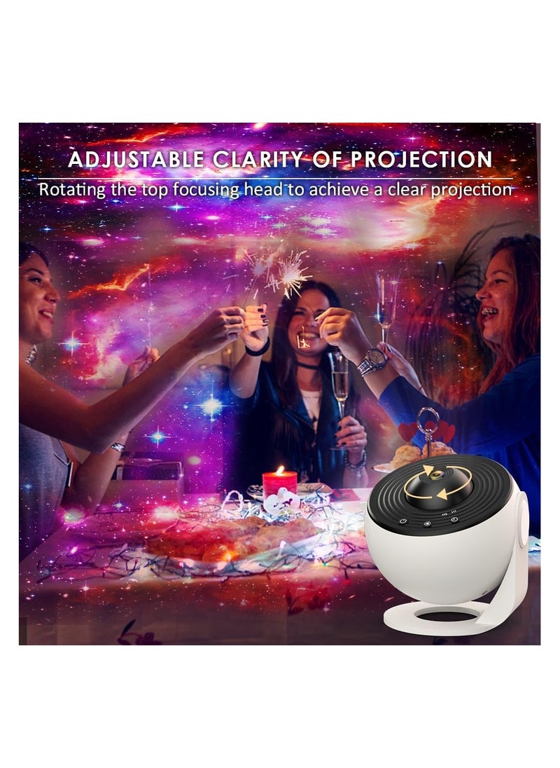 Star Projector,Planetarium Projector Galaxy for Bedroom,360 Degree Rotation Night Light with 4K Replaceable 12 Discs Large Projection Area Sky Kids Adults Gifts, White