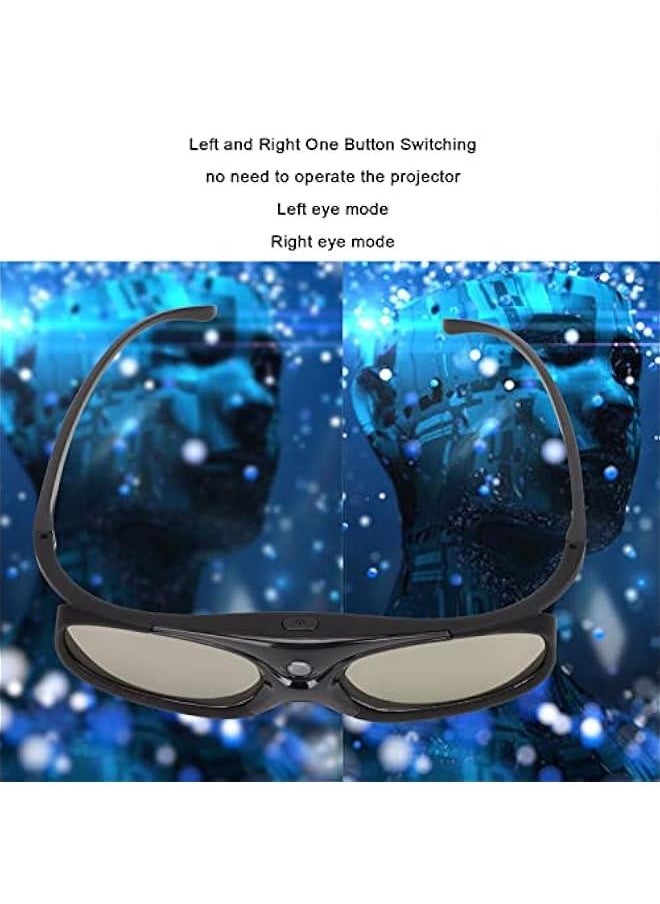 2Pcs DLP 3D Glasses, 144Hz Rechargeable 3D Active Shutter Glasses DLP Link LCD Lens 3D Glasses for 3D DLP Orojectors for Optoma, for BenQ, for Acer, for Vivitek, for Dell, for Viewsonic