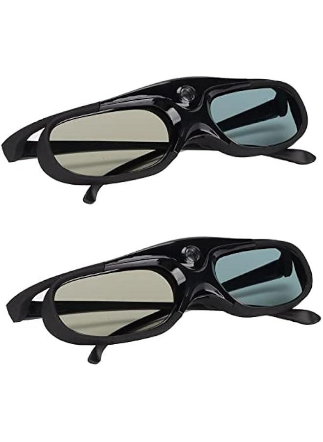 2Pcs DLP 3D Glasses, 144Hz Rechargeable 3D Active Shutter Glasses DLP Link LCD Lens 3D Glasses for 3D DLP Orojectors for Optoma, for BenQ, for Acer, for Vivitek, for Dell, for Viewsonic