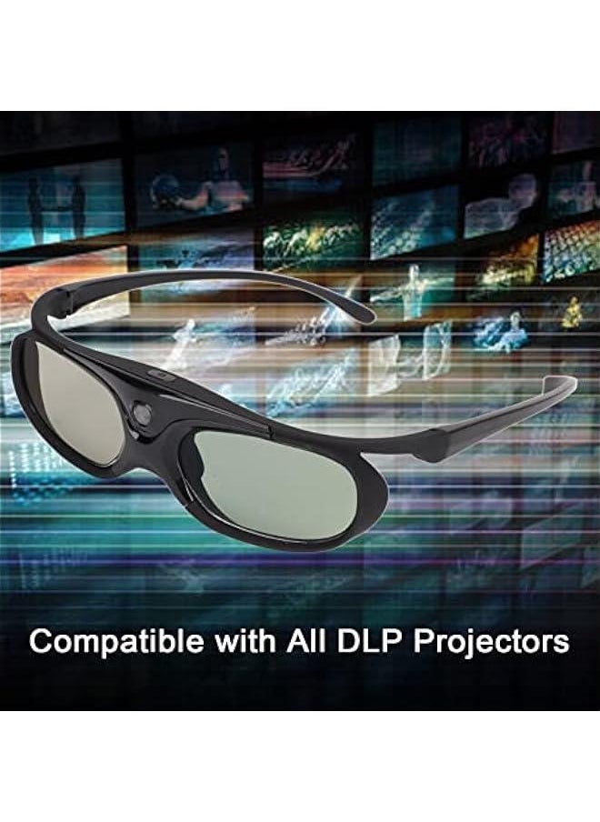 2Pcs DLP 3D Glasses, 144Hz Rechargeable 3D Active Shutter Glasses DLP Link LCD Lens 3D Glasses for 3D DLP Orojectors for Optoma, for BenQ, for Acer, for Vivitek, for Dell, for Viewsonic