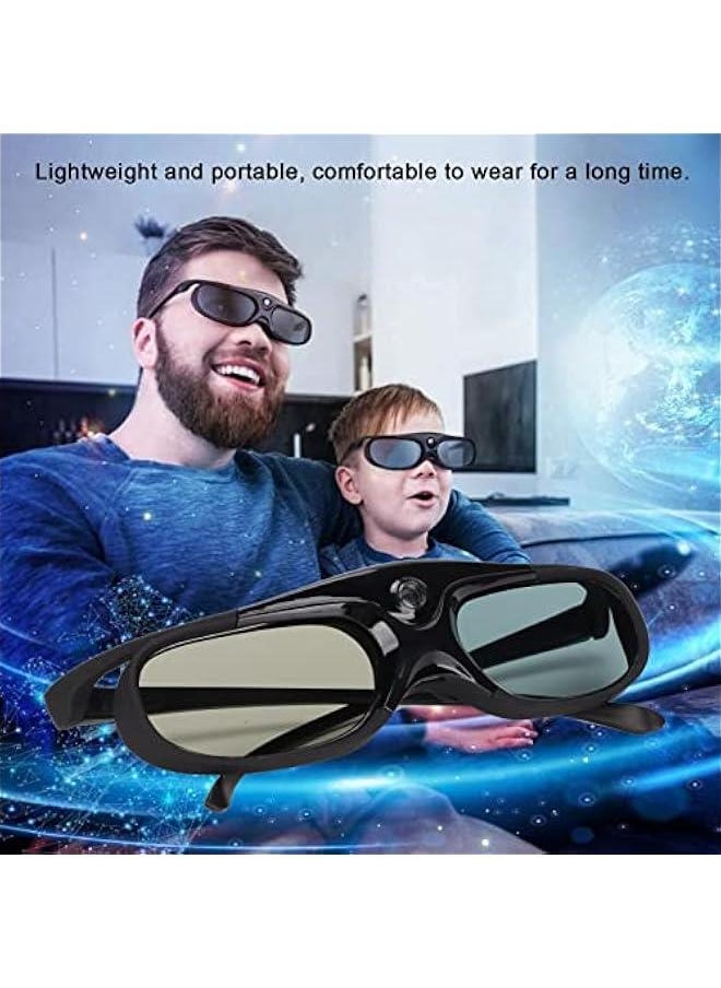 2Pcs DLP 3D Glasses, 144Hz Rechargeable 3D Active Shutter Glasses DLP Link LCD Lens 3D Glasses for 3D DLP Orojectors for Optoma, for BenQ, for Acer, for Vivitek, for Dell, for Viewsonic