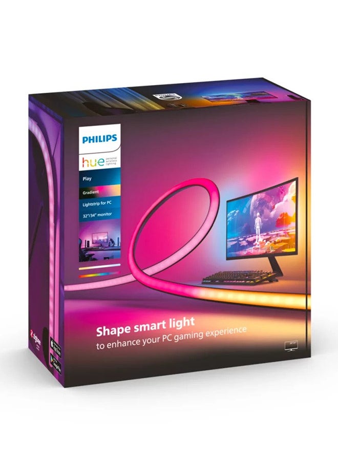 Philips Hue Play Gradient PC Lightstrip [for 32-34 Inch Screens] LED Smart Lighting. Sync for Entertainment, Gaming and Media Multi color