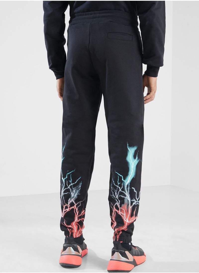 Lightning Printed Sweatpants