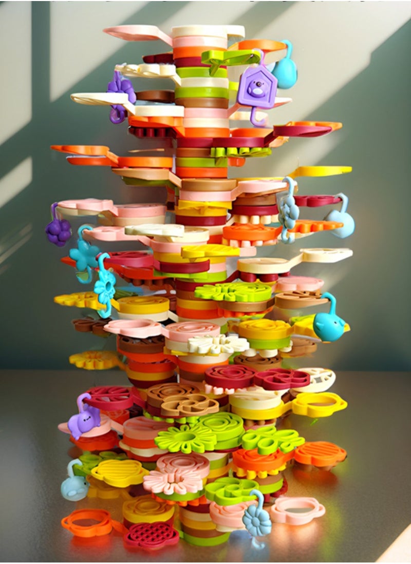 (152PCS)Stacking Tree Children's Educational Toys ,Enlightenment Early Learning Balance Building Blocks Puzzle