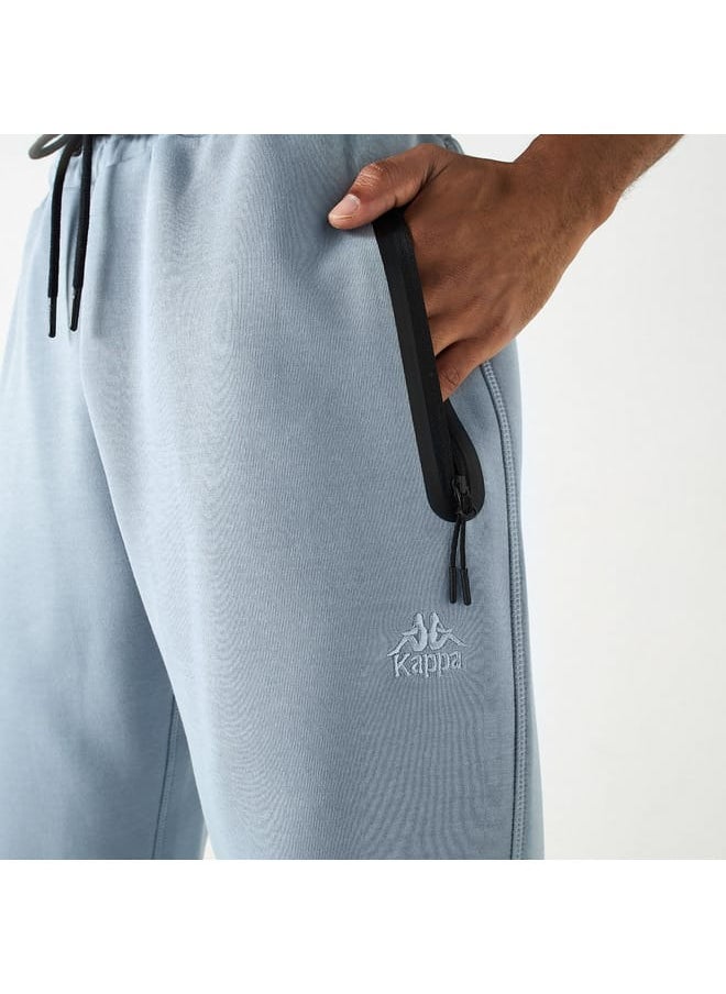 Kappa Solid Track Pants with Drawstring Closure and Pockets