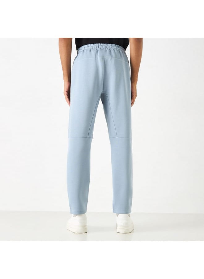 Kappa Solid Track Pants with Drawstring Closure and Pockets