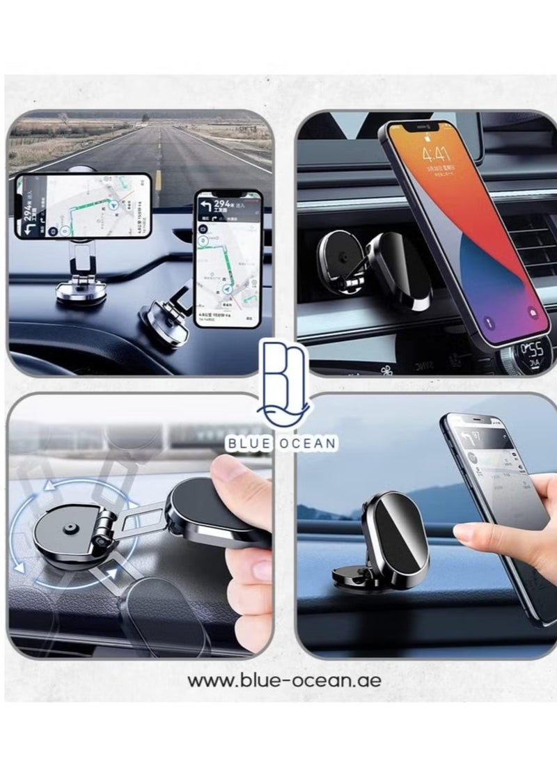 Foldable Magnetic Car Phone Holder with 360° Adjustable Rotation