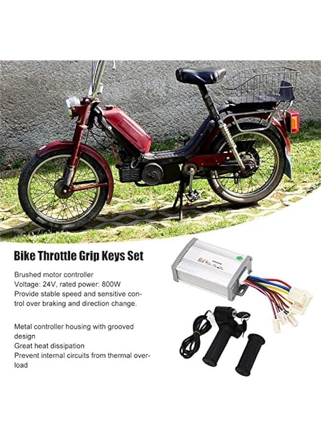 Brushed Controller , Digital Power Display Throttle Handle , High Performance 24V 800W Electric bikes Brushed Motor Controller Kit , Suitable for E bikes Modification