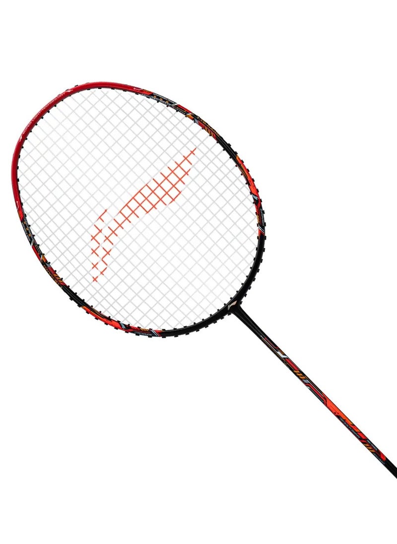 AIR-FORCE 77 G3 Carbon Fibre Unstrung Badminton Racket With Free Full Cover (Black/Red/Orange)