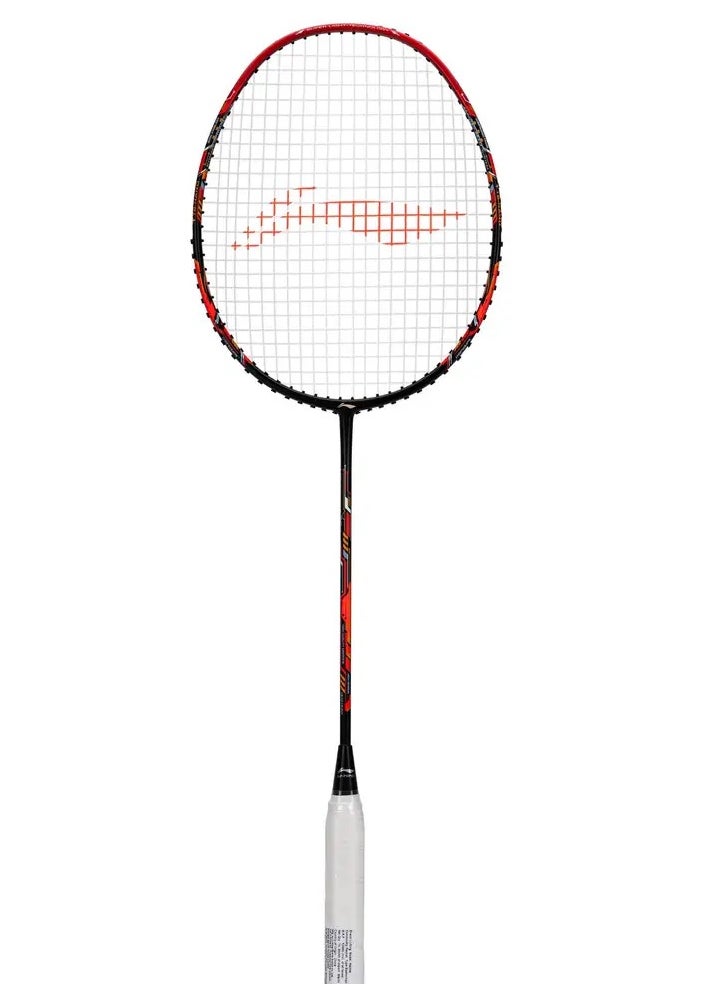 AIR-FORCE 77 G3 Carbon Fibre Unstrung Badminton Racket With Free Full Cover (Black/Red/Orange)