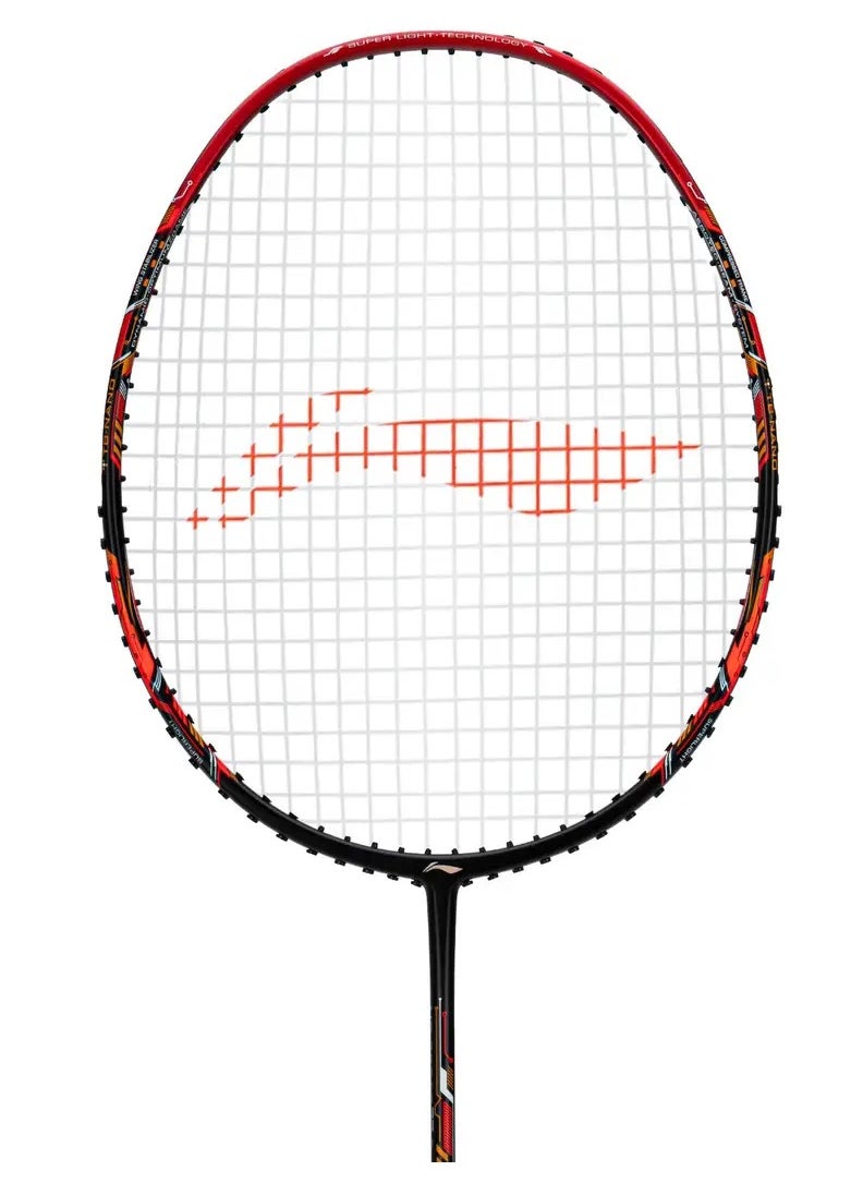 AIR-FORCE 77 G3 Carbon Fibre Unstrung Badminton Racket With Free Full Cover (Black/Red/Orange)