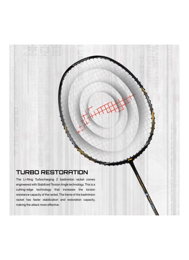 Turbo Charging Z Drive Carbon Fibre Racket with Free Full Cover (Black/Gold)