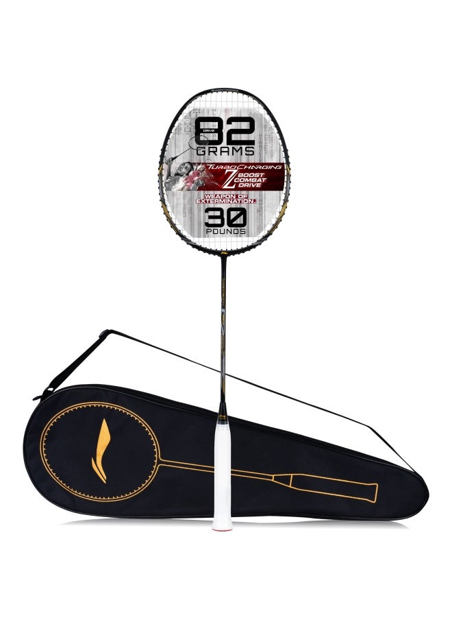 Turbo Charging Z Drive Carbon Fibre Racket with Free Full Cover (Black/Gold)