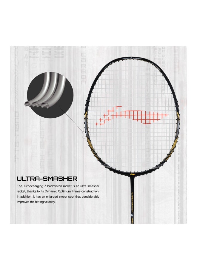 Turbo Charging Z Drive Carbon Fibre Racket with Free Full Cover (Black/Gold)