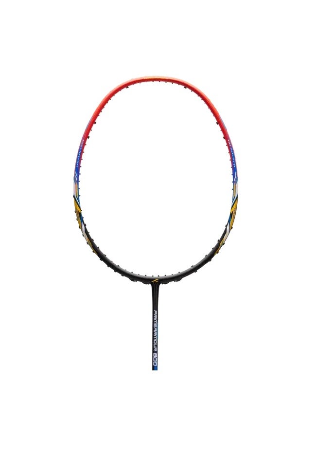 Primearmour 800 Carbon Fibre Unstrung Badminton Racket with Full Racket Cover for Intermediate Players (Black/Red)