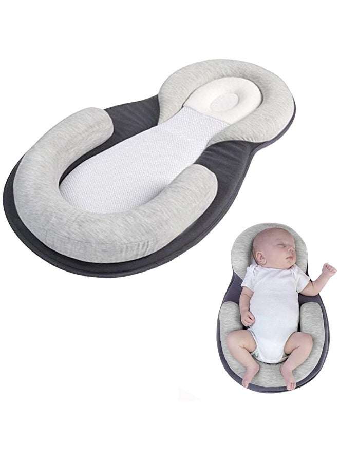 Baby Lounger Pillow, Baby Pillows for Sleeping for Newborn, Baby Snuggle Nest Sleeper Lounger for Newborn with Soft & Breathable Head Support Pillow for Newborn Prevent Flat Head