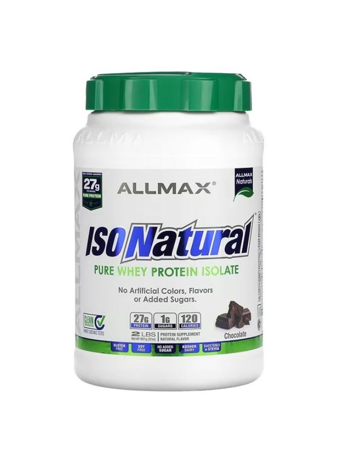 IsoNatural Pure Whey Protein Isolate, Chocolate, 2 lbs (907 g)