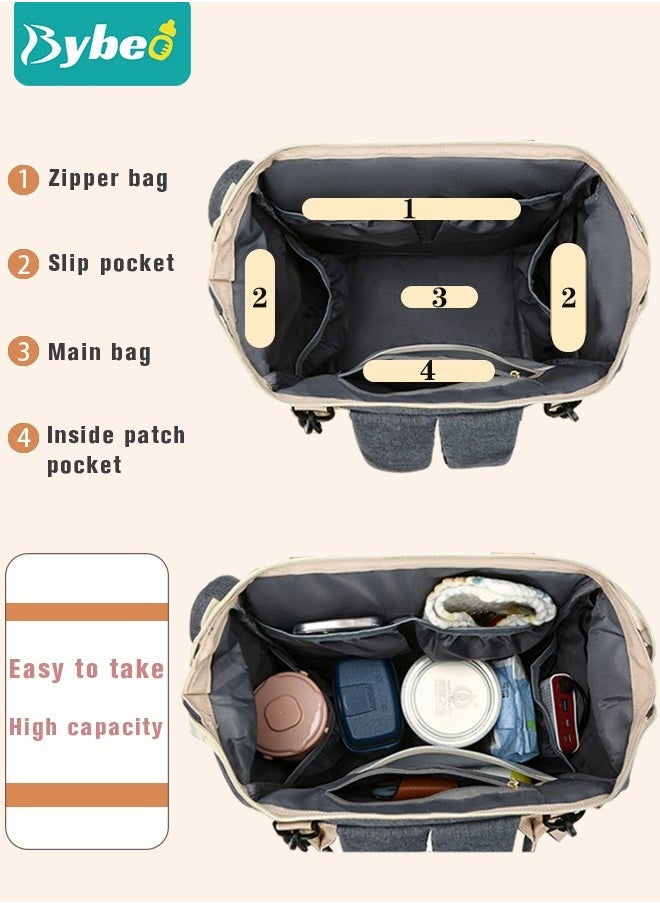 Diaper Bag Backpack, Multifunction Travel Back Pack Maternity Baby Changing Bags, Large Capacity, Waterproof and Stylish